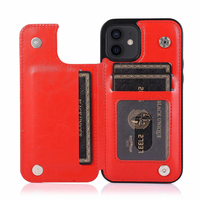 Samsung Galaxy S23 Ultra hoesje - Backcover - Pasjeshouder - Portemonnee - Kunstleer - Rood - thumbnail