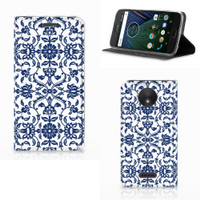 Motorola Moto C Plus Smart Cover Flower Blue - thumbnail