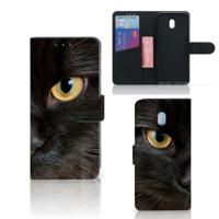 Xiaomi Redmi 8A | Telefoonhoesje | Met pasjeshouder | Zwarte Kat