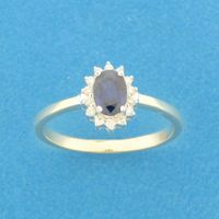 TFT Ring Saffier En Diamant 0.10ct H SI Bicolor Goud - thumbnail