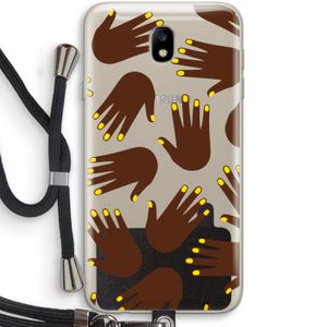 Hands dark: Samsung Galaxy J7 (2017) Transparant Hoesje met koord