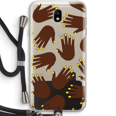 Hands dark: Samsung Galaxy J7 (2017) Transparant Hoesje met koord