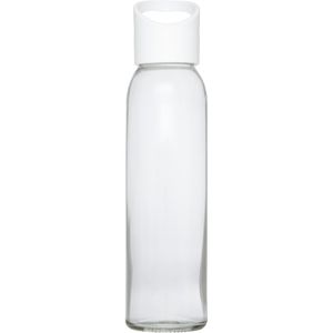 Glazen waterfles/drinkfles transparant met schroefdop met wit handvat 500 ml