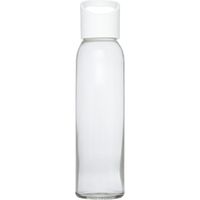 Glazen waterfles/drinkfles transparant met schroefdop met wit handvat 500 ml - thumbnail