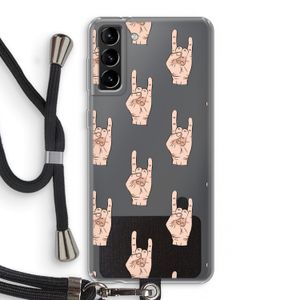 Rock: Samsung Galaxy S21 Plus Transparant Hoesje met koord