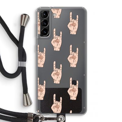 Rock: Samsung Galaxy S21 Plus Transparant Hoesje met koord