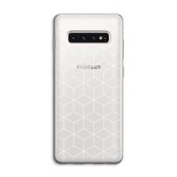 Zwart-witte kubussen: Samsung Galaxy S10 4G Transparant Hoesje