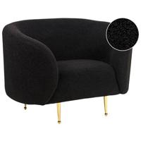 Beliani - LOEN - Fauteuil - Zwart - Bouclé - thumbnail