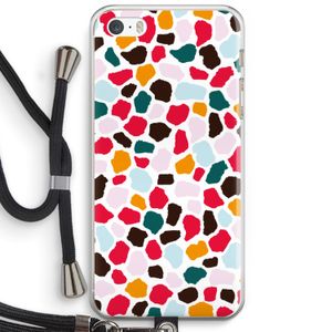 Colored Giraffe: iPhone 5 / 5S / SE Transparant Hoesje met koord
