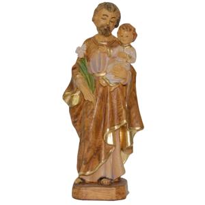 Jozef beeldje - met Jezus op zijn arm - 12 cm - polystone - religieuze beelden