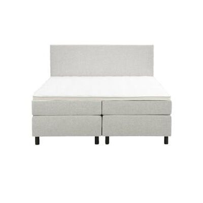 Boxspring Liv egaal - ecru - 160x200 cm - ronde poot - Leen Bakker