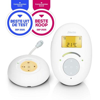 Alecto DBX120 - Full Eco DECT babyfoon met display - Wit/Lichtblauw