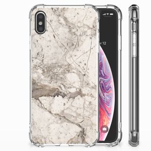 Apple iPhone Xs Max Anti-Shock Hoesje Marmer Beige