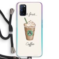 But first coffee: Oppo A52 Transparant Hoesje met koord