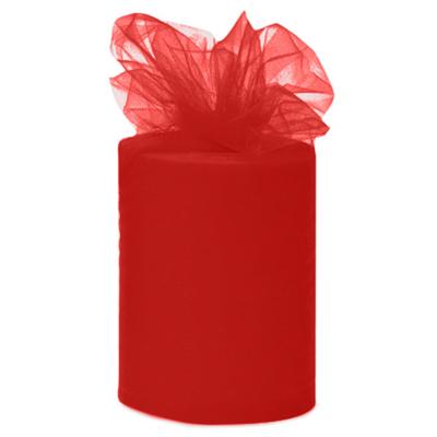 Tule stof op rol - rood - 7.5cm x 20meter - Organza/mesh decoratie stoffen