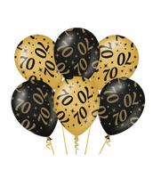 Classy Ballonnen 70 Jaar Zwart/Goud (6st)