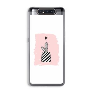 Zwart-wit cactus: Samsung Galaxy A80 Transparant Hoesje