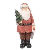 Clayre & Eef Beeld Kerstman 40 cm Rood Polyresin Kerstfiguren