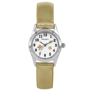 Coolwatch by Prisma CW.265 Kinderhorloge Little Flower staal/leder geel metallic 24 mm