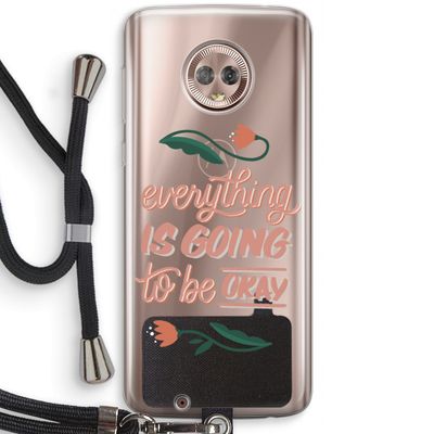 Optimistic flower girl: Motorola Moto G6 Transparant Hoesje met koord