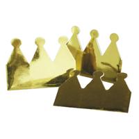 Gouden kroontjes van karton - 6x stuks - glimmend - kronen - verjaardag Gouden kroontjes van karton - 6x stuks - glimmend - kronen - verjaardag