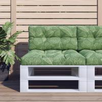 Palletkussen bladpatroon 80x40x12 cm stof