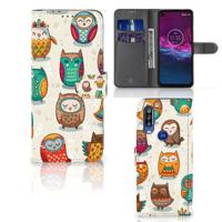 Motorola One Action | Telefoonhoesje | Met pasjeshouder | Vrolijke Uilen