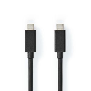 Nedis CCGL64020BK20 Usb-kabel Usb 3.2 Gen 2x2 Usb-c™ Male Usb-c™ Male 100 W 4k@60hz 20 Gbps Vernikkeld 2.00 M Rond Pvc Zwart Label