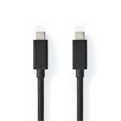 Nedis CCGL64020BK20 Usb-kabel Usb 3.2 Gen 2x2 Usb-c™ Male Usb-c™ Male 100 W 4k@60hz 20 Gbps Vernikkeld 2.00 M Rond Pvc Zwart Label