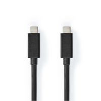 Nedis CCGL64020BK20 Usb-kabel Usb 3.2 Gen 2x2 Usb-c™ Male Usb-c™ Male 100 W 4k@60hz 20 Gbps Vernikkeld 2.00 M Rond Pvc Zwart Label - thumbnail