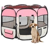 VidaXL Hondenren inklapbaar met draagtas 90x90x58 cm roze
