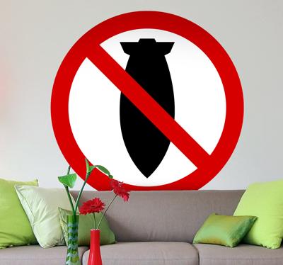 Sticker geen bommen meer