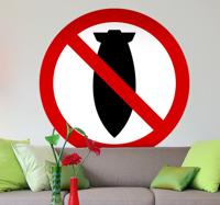 Sticker geen bommen meer