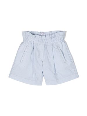 Brunello Cucinelli Kids short en coton à rayures - Bleu