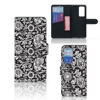 Huawei P40 Pro Hoesje Black Flowers