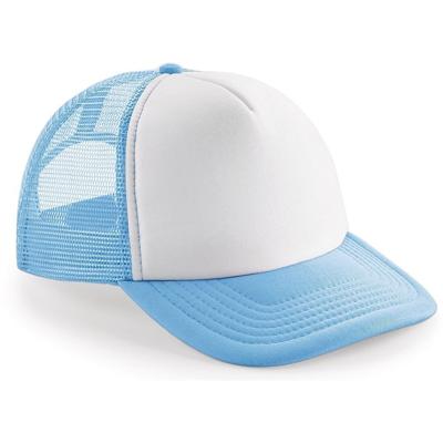 Vintage/retro snapback truckers pet - lichtblauw/wit - volwassenen - Hippe petten - baseballcaps
