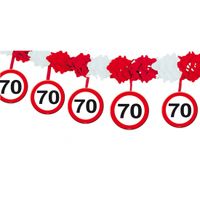Verkeersborden verjaardag feest slingers 70 jaar van 4 meter - thumbnail
