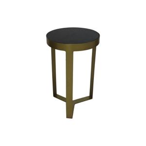 Bijzettafel Marmer - ø30x50 - Zwart/Goud