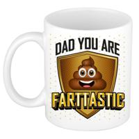 Cadeau koffie/thee mok voor papa - wit - fantastische pap - keramiek - 300 ml - Vaderdag   -