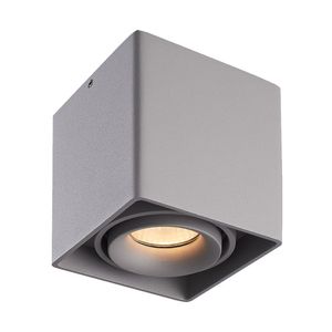 Dimbare LED opbouw plafondspot Esto Grijs incl. GU10 spot 5W 2700K IP20 kantelbaar