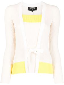 Paule Ka cardigan colour block en maille - Blanc