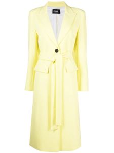 Karl Lagerfeld manteau à taille ceinturée - Jaune