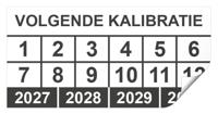 Keuringssticker volgende kalibratie rechthoek 50 x 25 mm - 100 stuks (op rol)