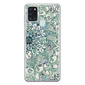 Samsung Galaxy A21s siliconen hoesje - Mandala blauw