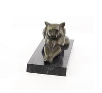 MODERNISTISCH BRONZEN BEELD VAN EEN LIGGENDE KAT