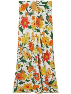 Stella McCartney jupe longue évasée à imprimé Lady Garden - Orange