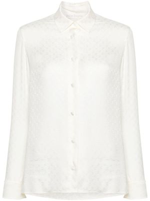 Palm Angels chemise en soie à logo jacquard - Blanc