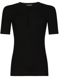 Dolce & Gabbana t-shirt à col tunisien - Noir