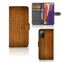 Samsung Galaxy Note 20 Book Style Case Donker Hout