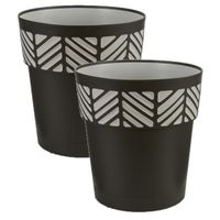 3x stuks kunststof Orfeo bloempotten/plantenpotten antraciet 30 cm
